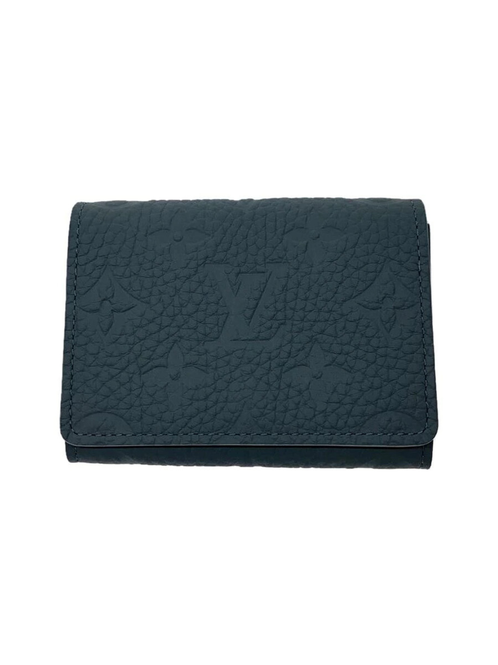 LOUIS VUITTON Card Case Wallet Blue All over